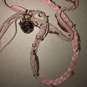 2 Disney Couture Kidada Leather Braided Necklaces